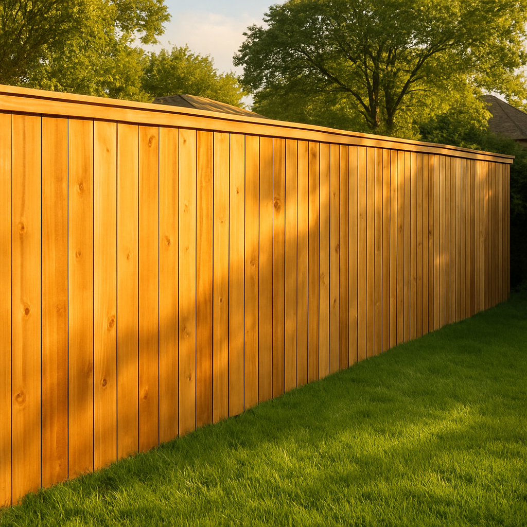 A new cedar wood privacy fence